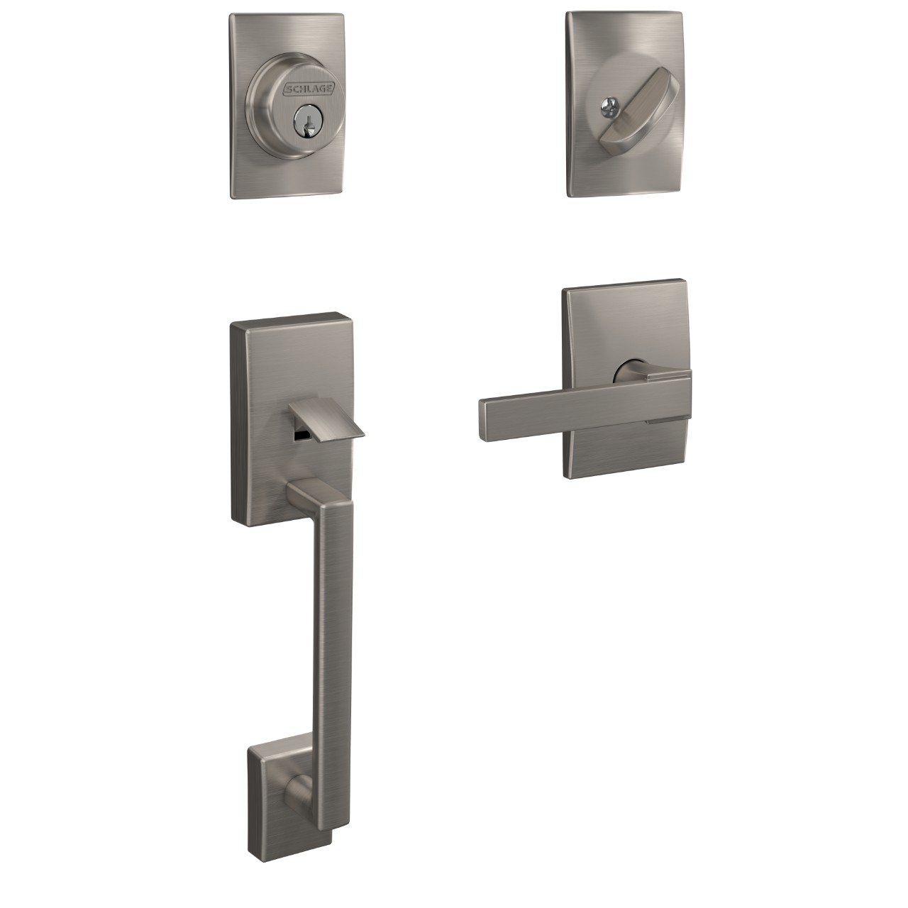 Custom Single Cylinder Handleset and Northbrook Lever with Century Trim