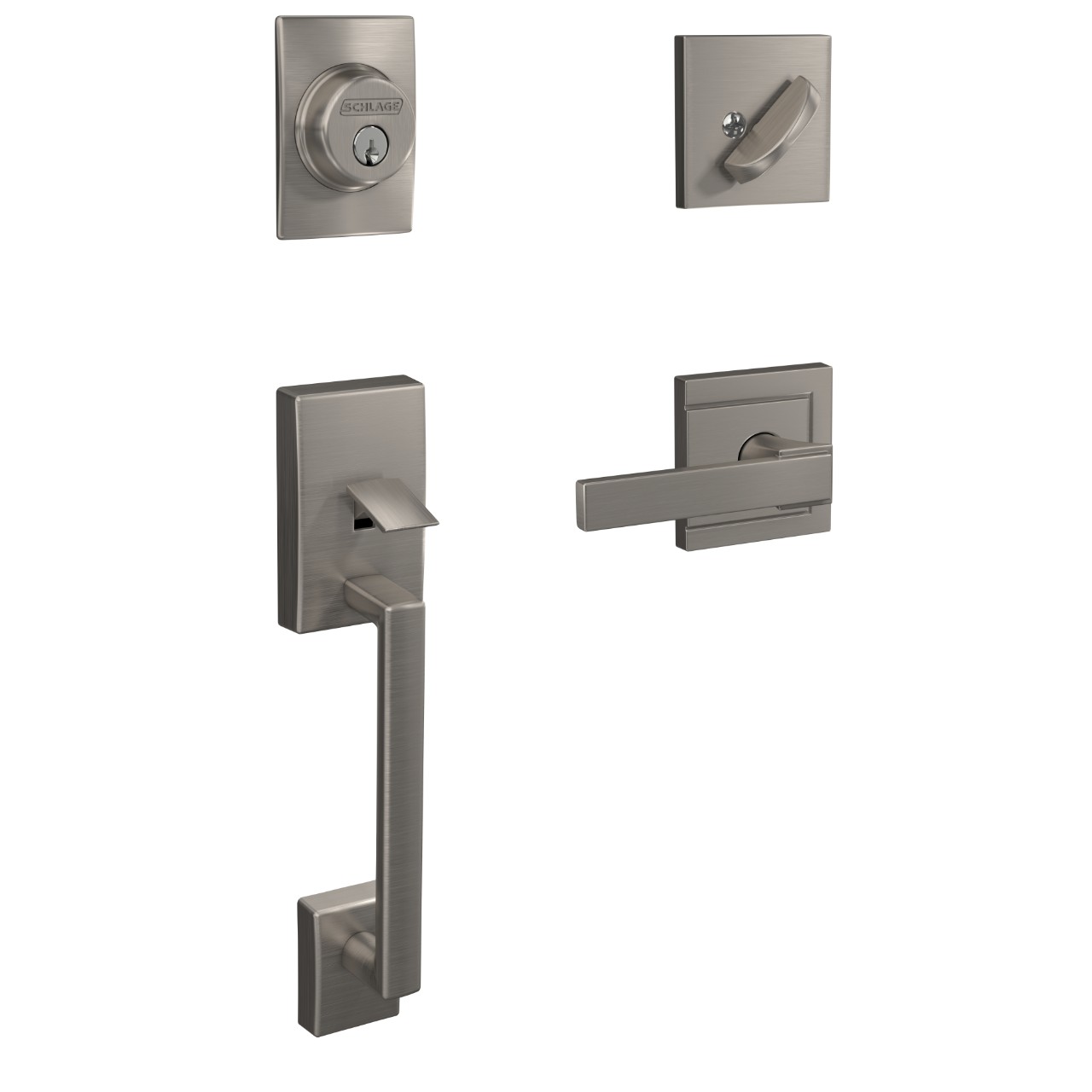 Custom Single Cylinder Handleset and Northbrook Lever with Upland Trim