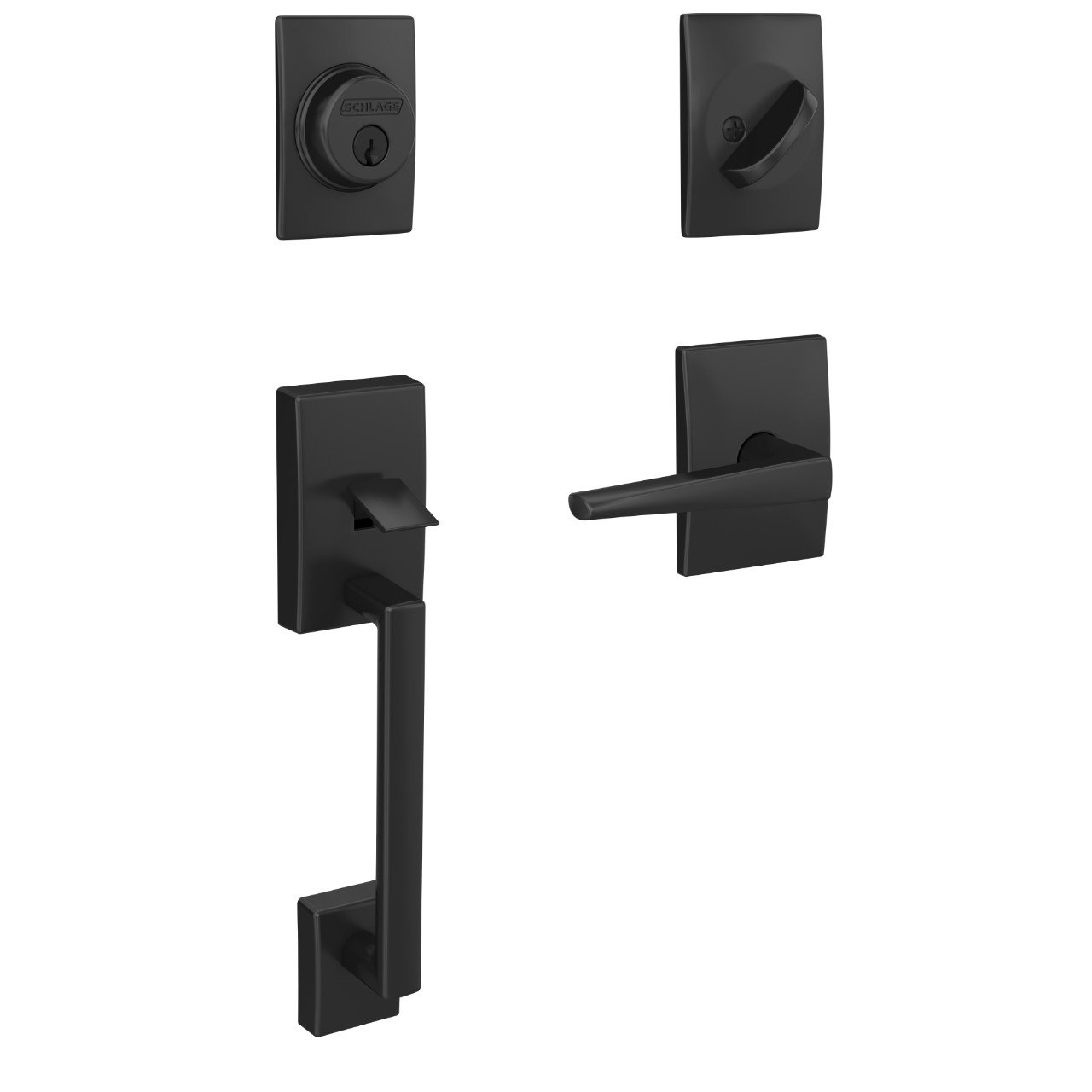 Custom Single Cylinder Handleset and Eller Lever with Century Trim