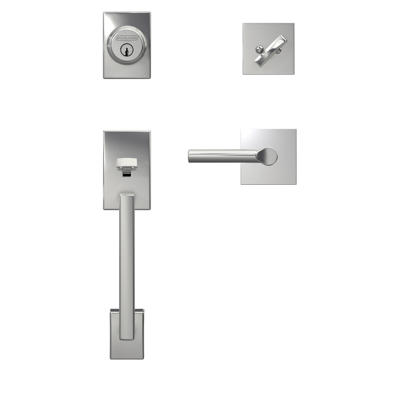 Custom Single Cylinder Handleset and Broadway Lever with Collins Trim