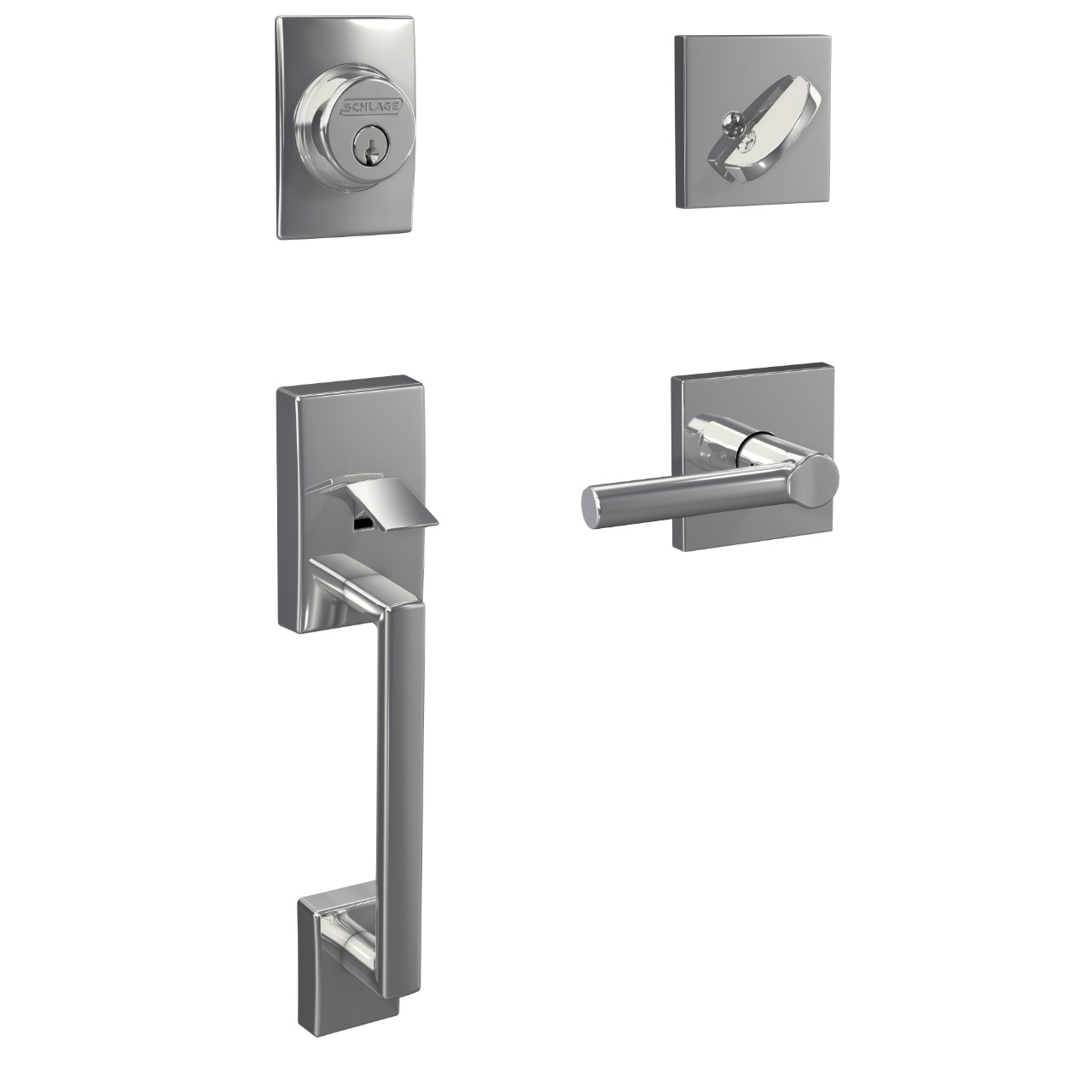 Custom Single Cylinder Handleset and Broadway Lever with Collins Trim