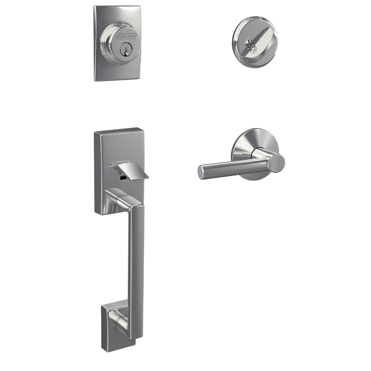 Custom Single Cylinder Handleset and Broadway Lever with Kinsler Trim
