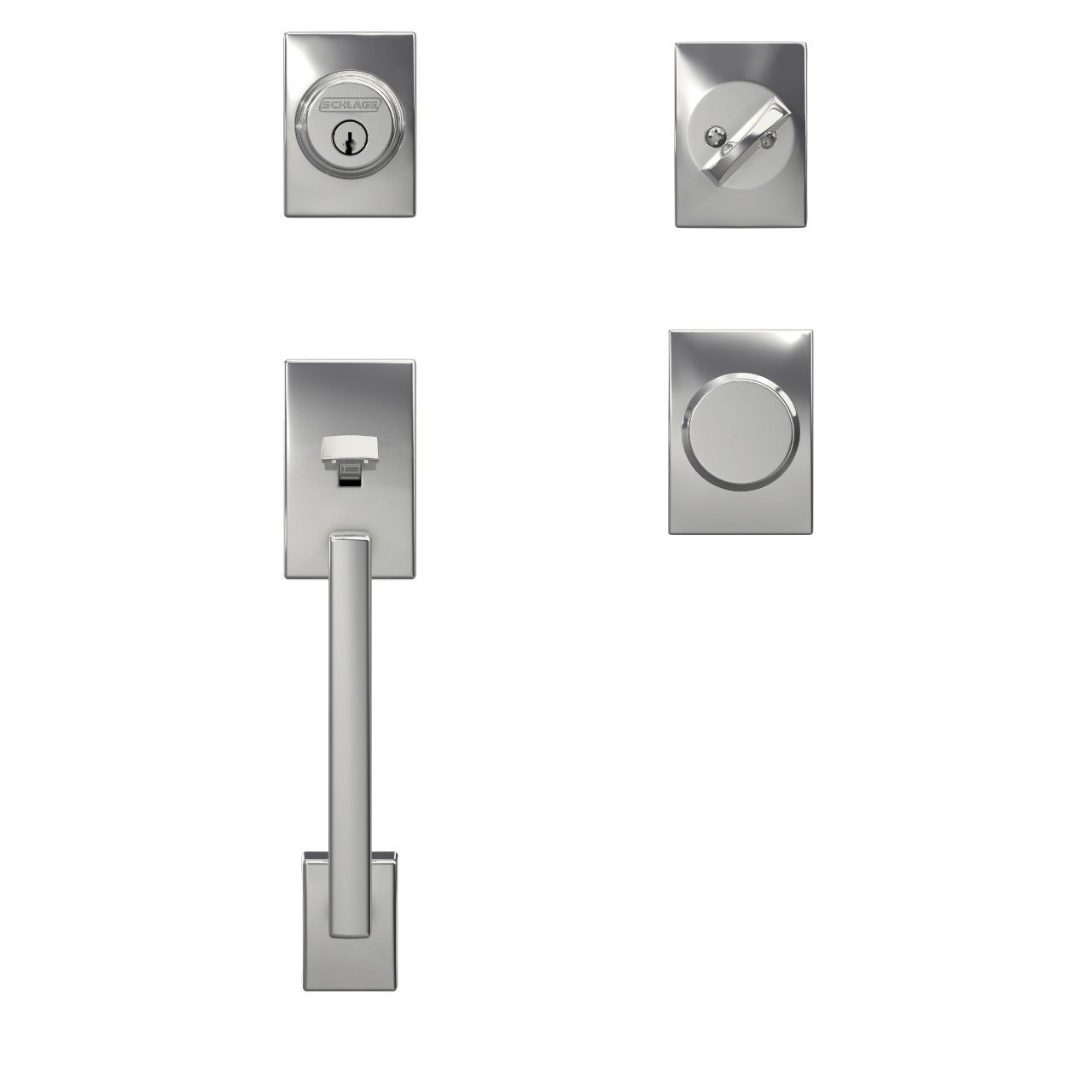 Custom Single Cylinder Handleset and Bowery Knob with Century Trim