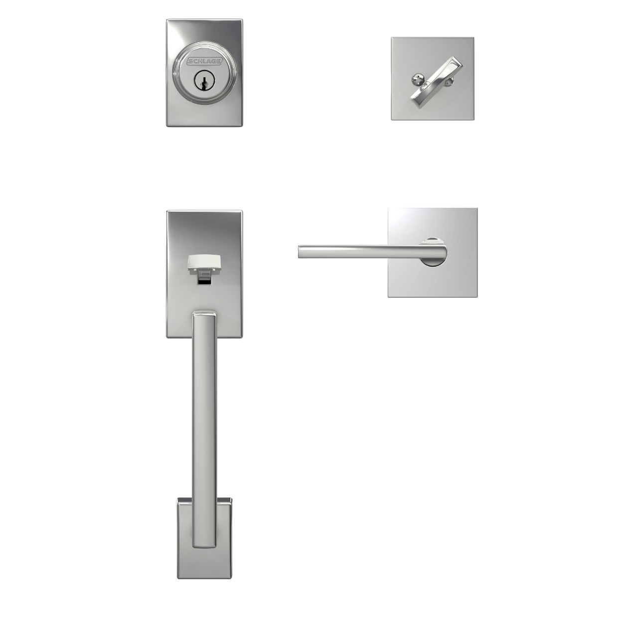 Custom Single Cylinder Handleset and Latitude Lever with Collins Trim