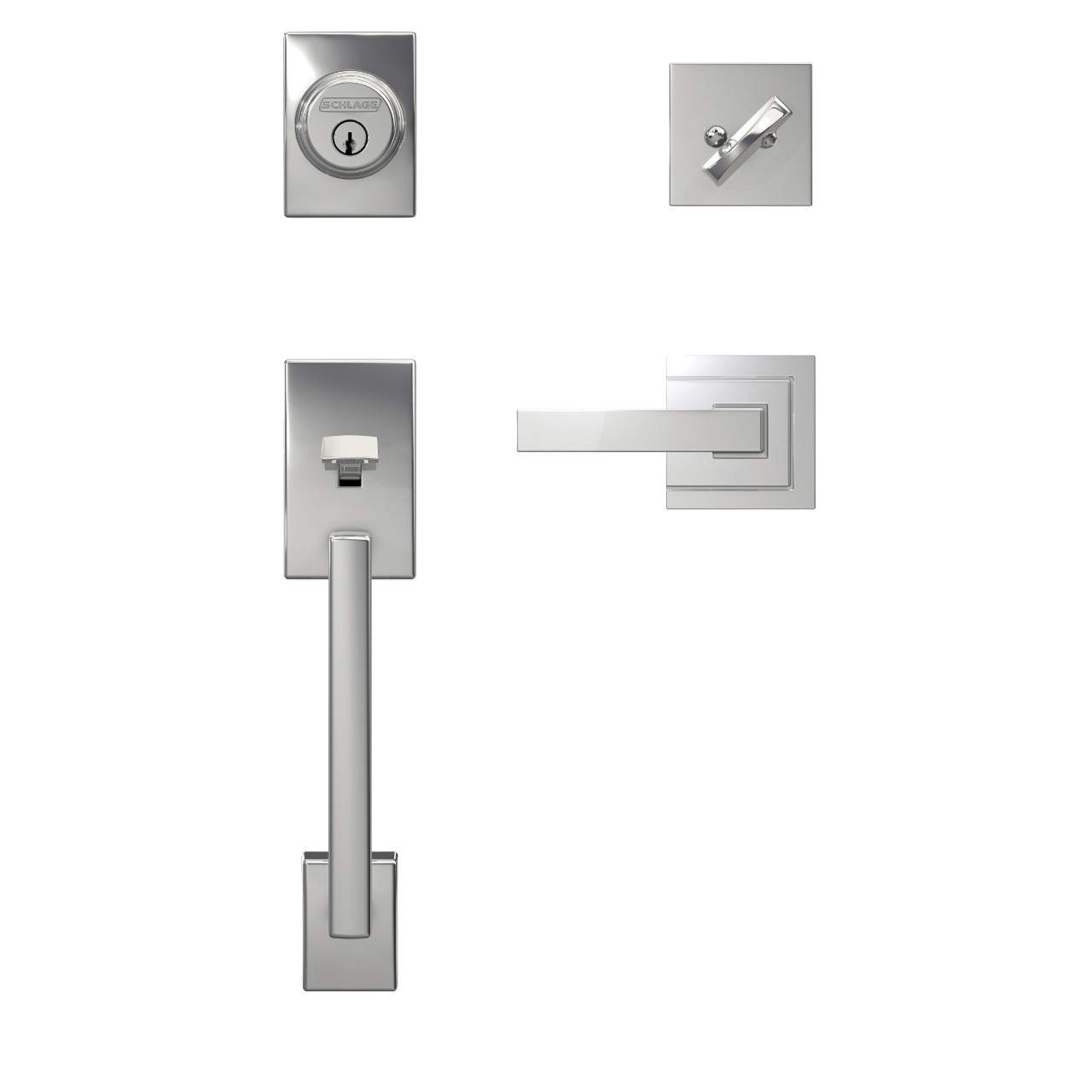 Custom Single Cylinder Handleset and Northbrook Lever with Upland Trim