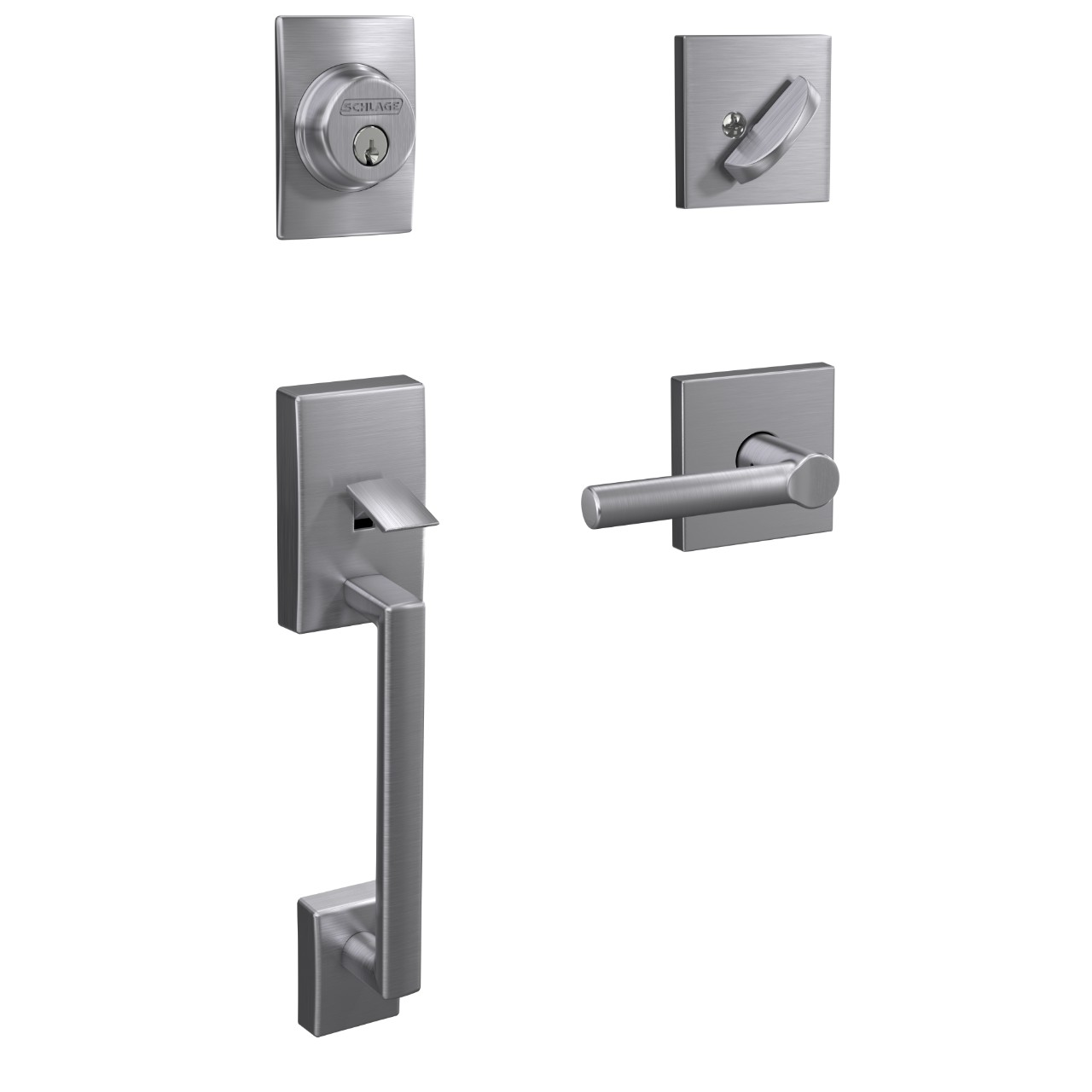Custom Single Cylinder Handleset and Broadway Lever with Collins Trim