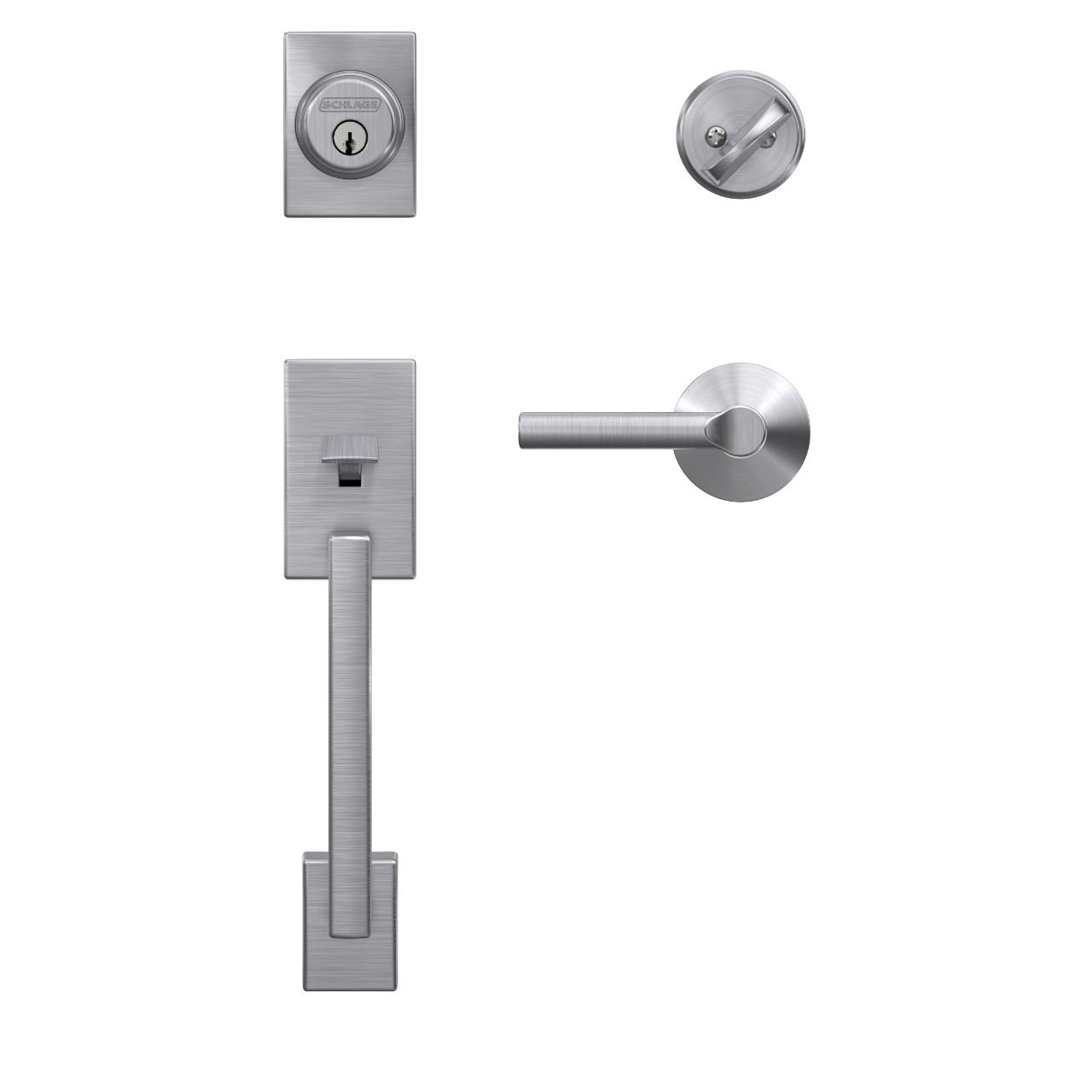 Custom Single Cylinder Handleset and Broadway Lever with Kinsler Trim