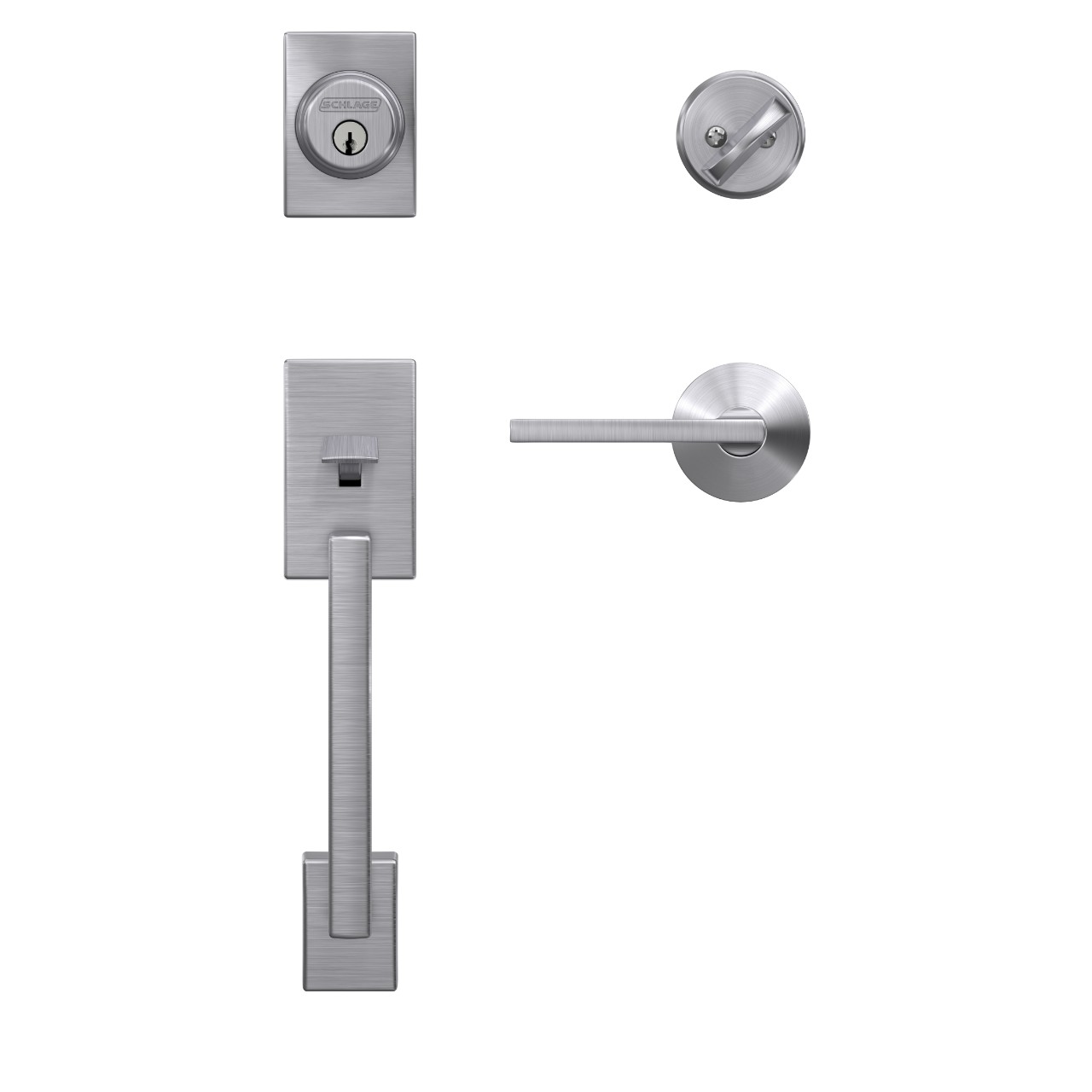 Custom Single Cylinder Handleset and Latitude Lever with Kinsler Trim