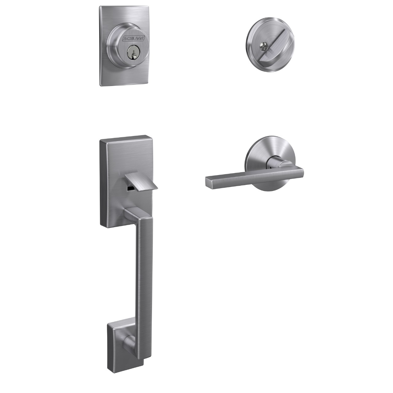 Custom Single Cylinder Handleset and Latitude Lever with Kinsler Trim