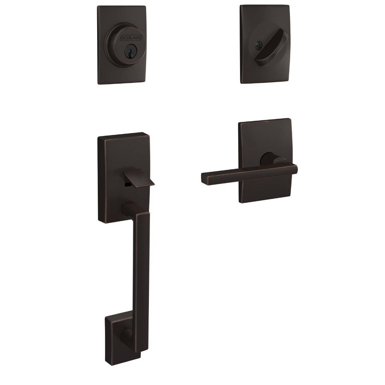 Custom Single Cylinder Handleset and Latitude Lever with Century Trim