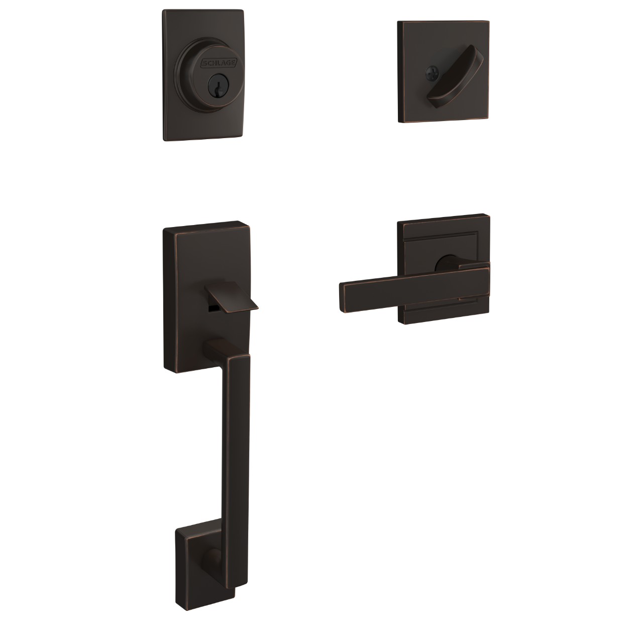 Custom Single Cylinder Handleset and Northbrook Lever with Upland Trim