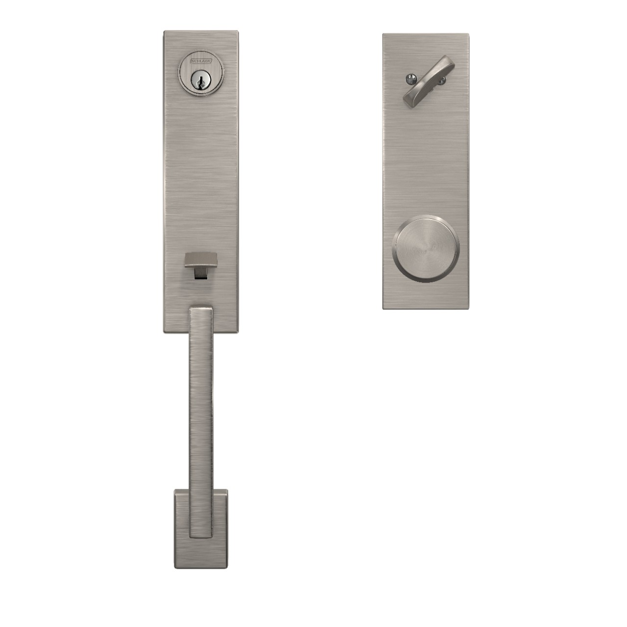 Custom 3/4 Trim Single Cylinder Handleset and Bowery Knob with Century Trim