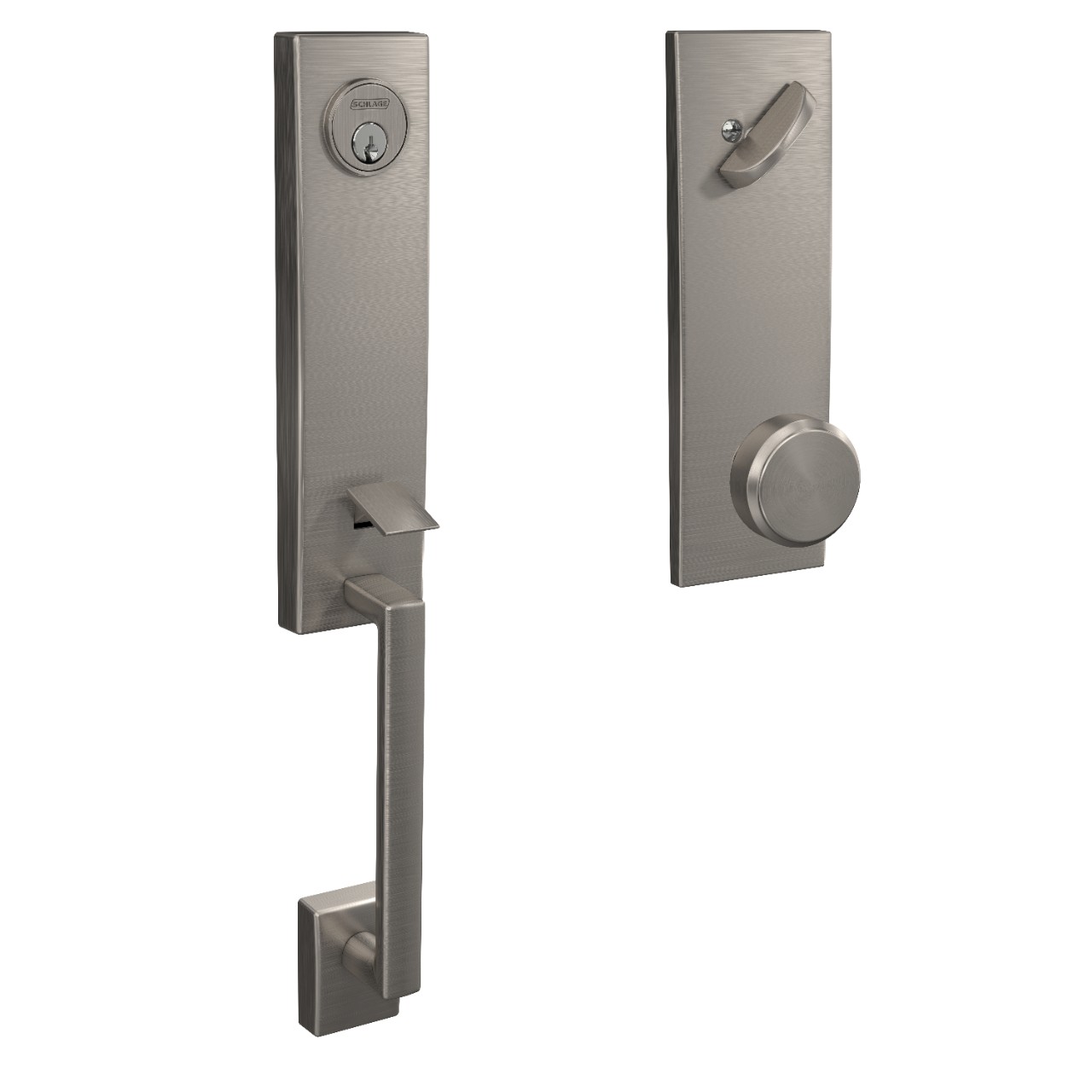 Custom 3/4 Trim Single Cylinder Handleset and Bowery Knob with Century Trim