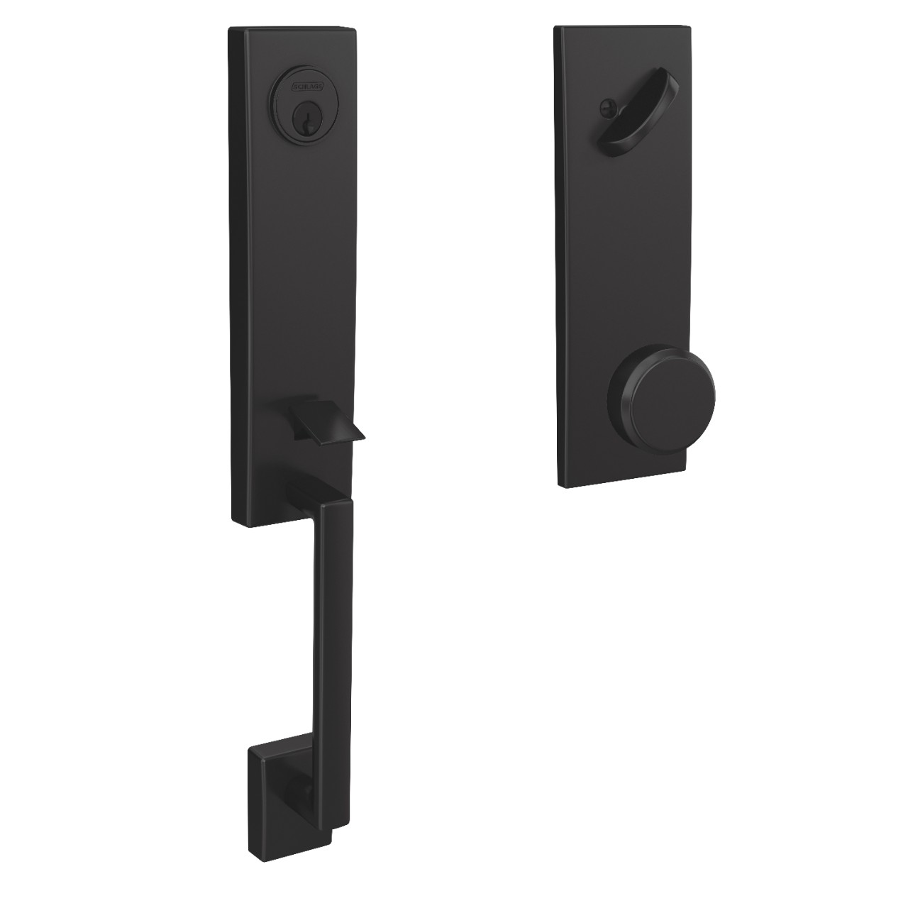Custom 3/4 Trim Single Cylinder Handleset and Bowery Knob with Century Trim