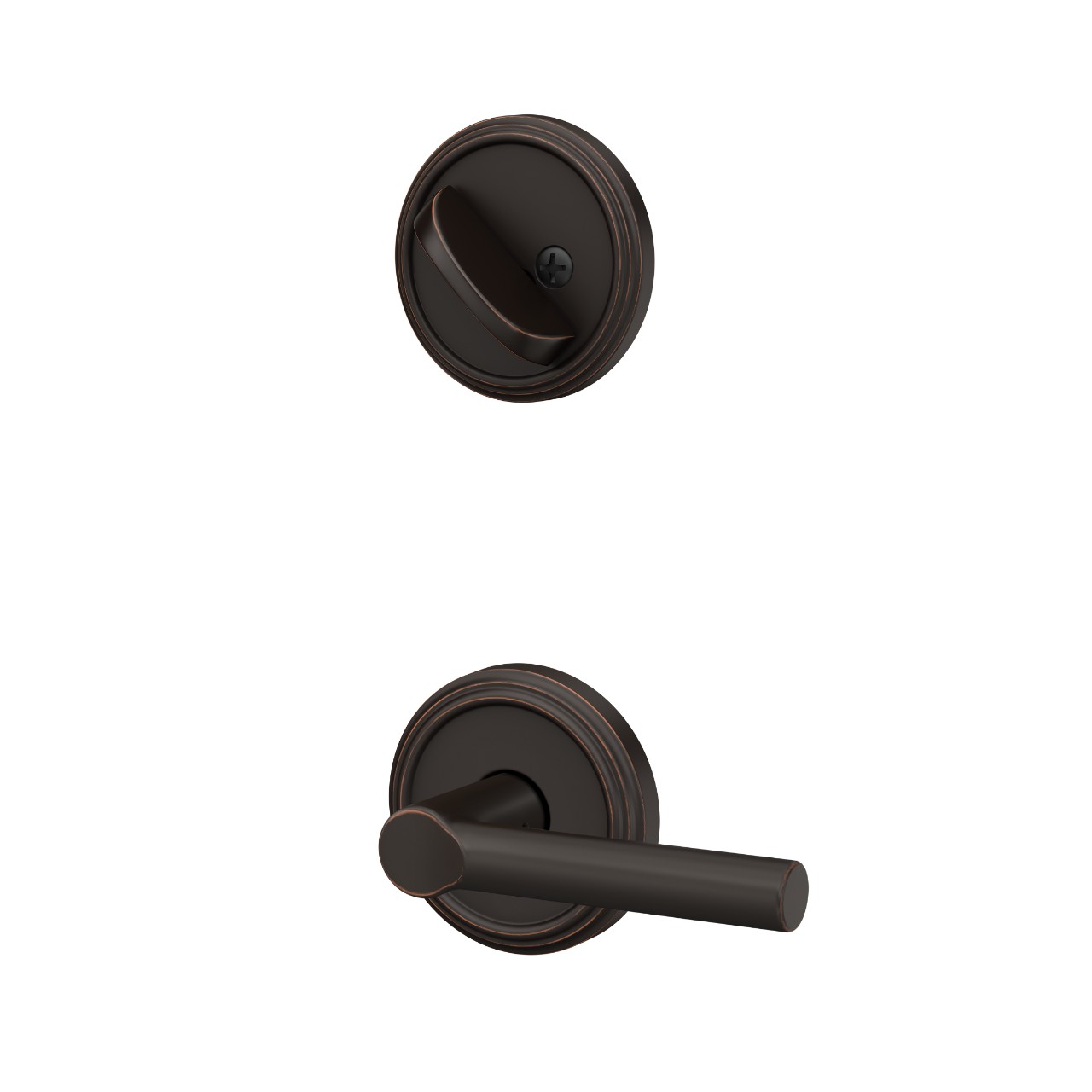 Single Cylinder Handleset Interior with Broadway Lever