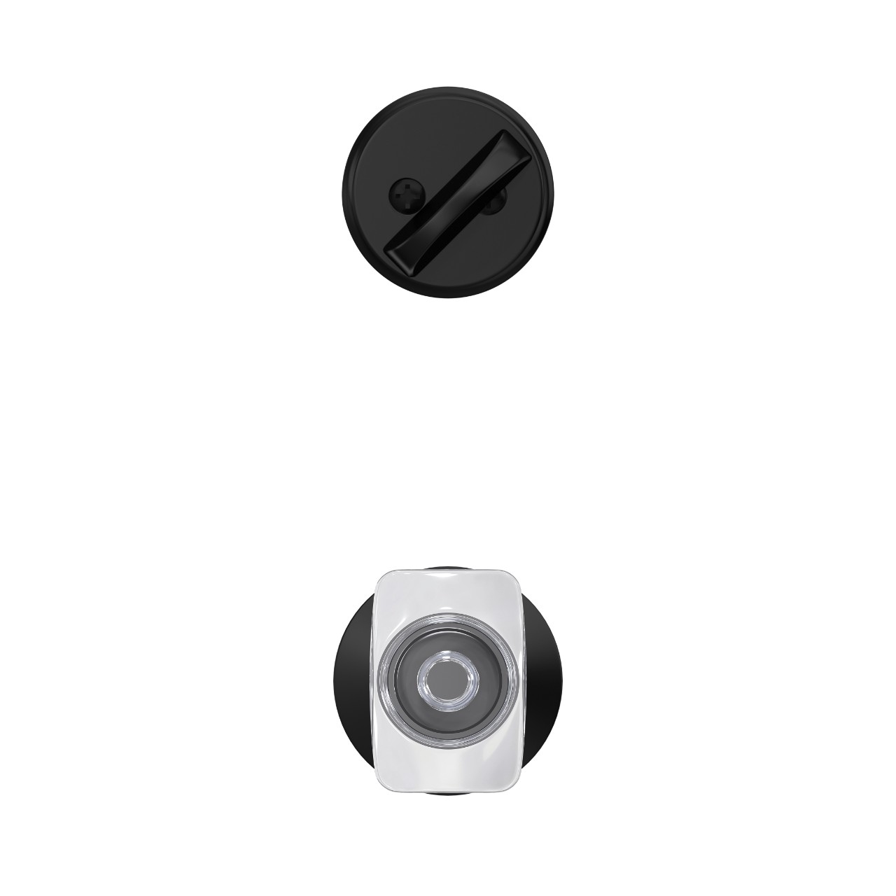 Single Cylinder Handleset Interior with Caine Glass Knob