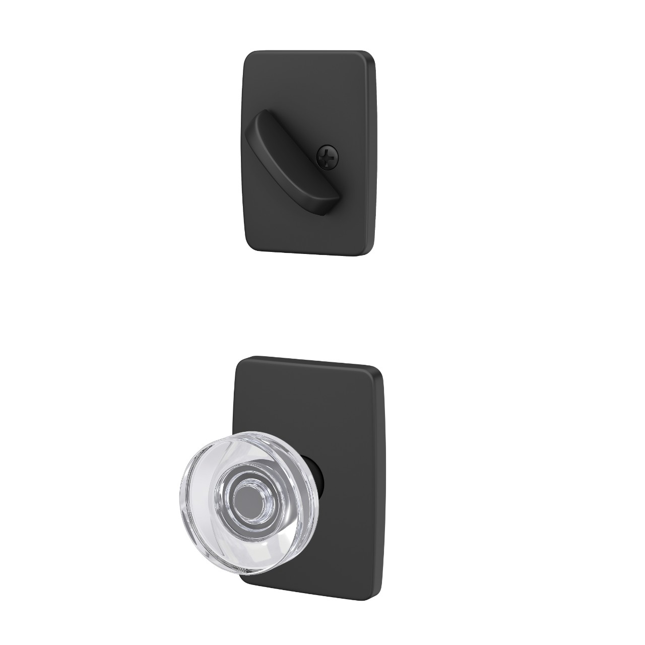 Single Cylinder Handleset Interior with Dawes Glass Knob
