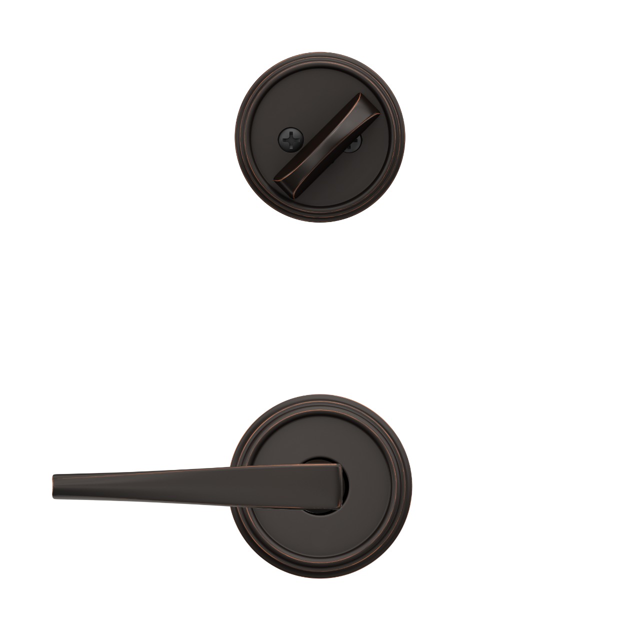 Single Cylinder Handleset Interior with Eller Lever