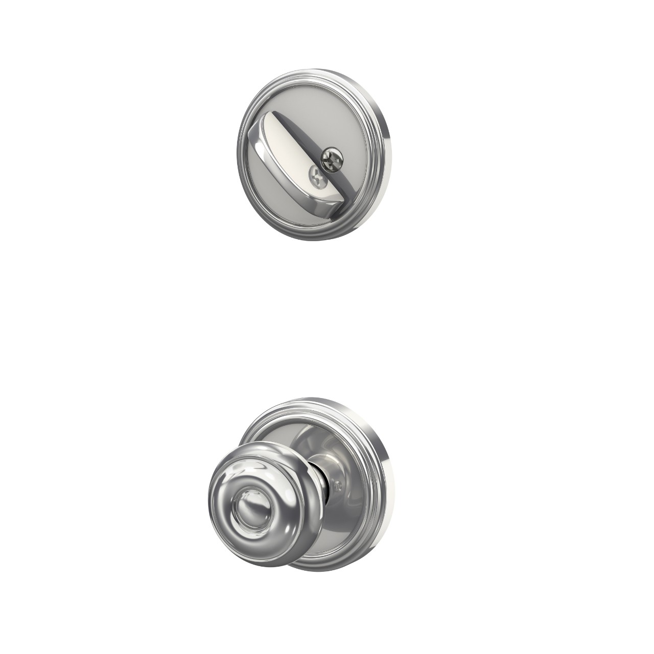 Single Cylinder Handleset Interior with Georgian Knob