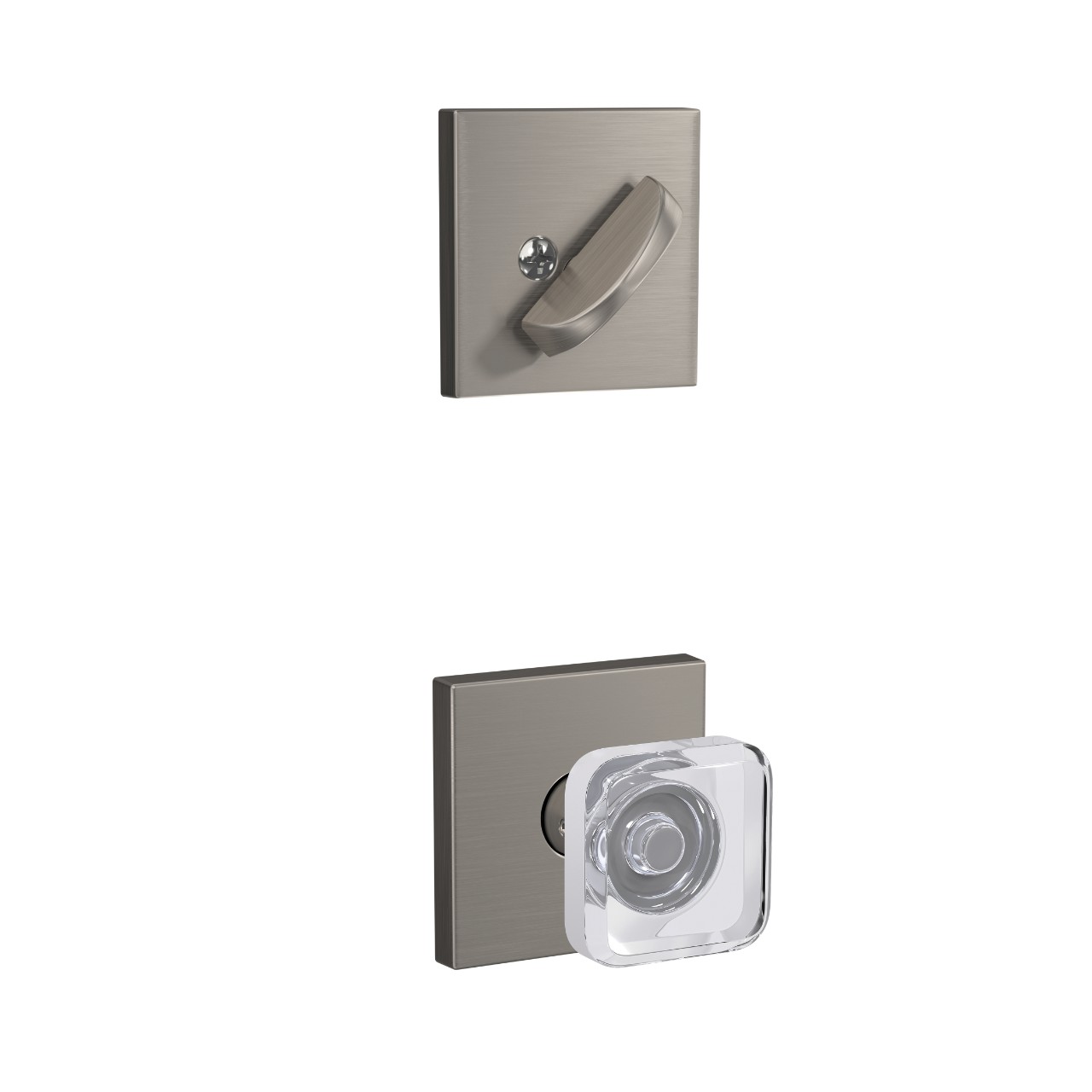 Single Cylinder Handleset Interior with Kyle Glass Knob