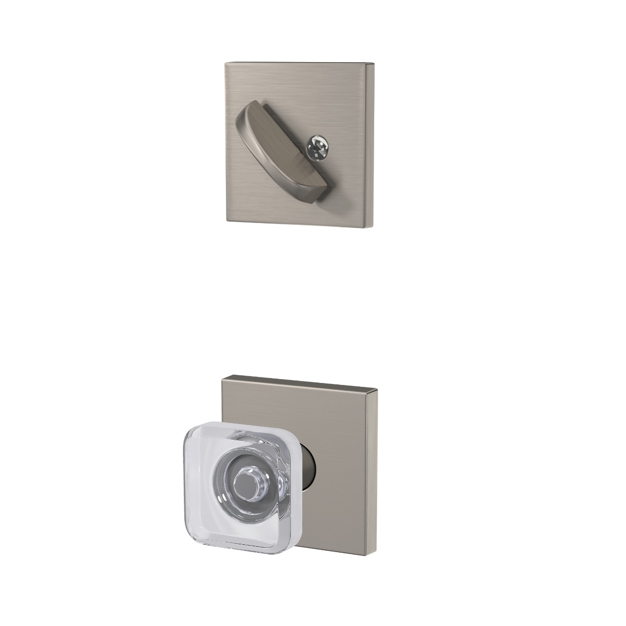 Single Cylinder Handleset Interior with Kyle Glass Knob