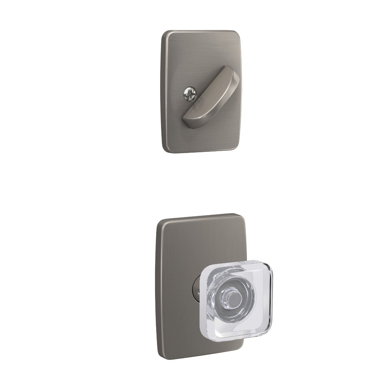 Single Cylinder Handleset Interior with Kyle Glass Knob