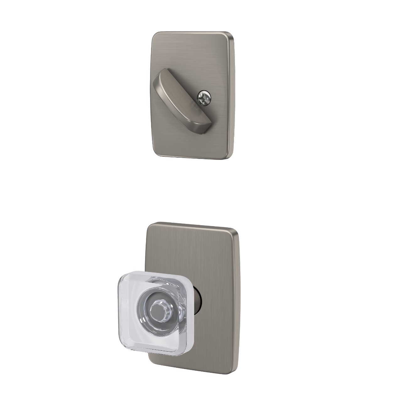 Single Cylinder Handleset Interior with Kyle Glass Knob