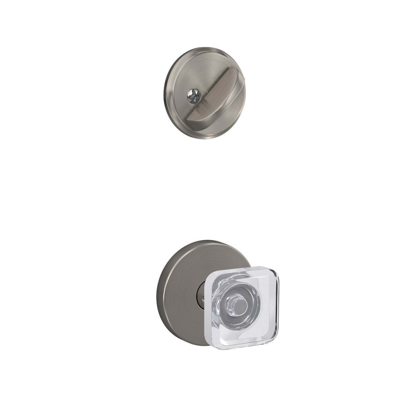 Single Cylinder Handleset Interior with Kyle Glass Knob