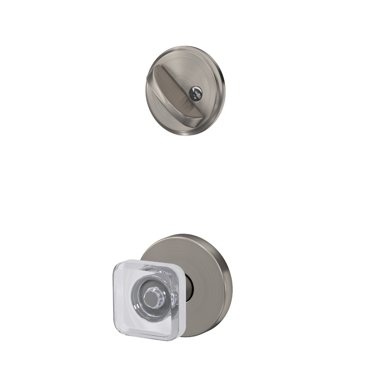 Single Cylinder Handleset Interior with Kyle Glass Knob