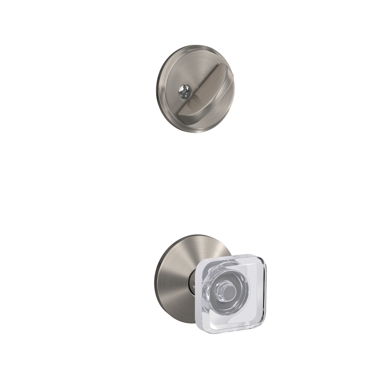 Single Cylinder Handleset Interior with Kyle Glass Knob