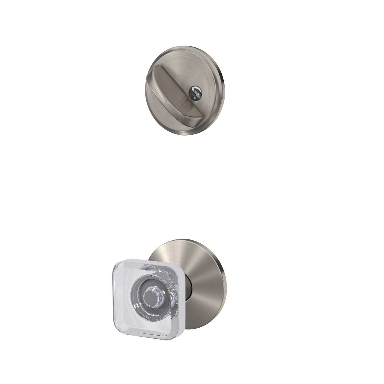 Single Cylinder Handleset Interior with Kyle Glass Knob