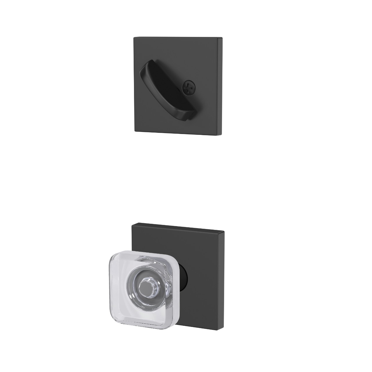 Single Cylinder Handleset Interior with Kyle Glass Knob