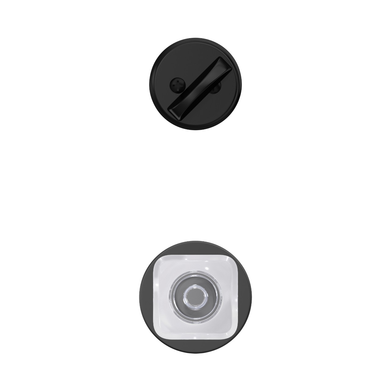 Single Cylinder Handleset Interior with Kyle Glass Knob