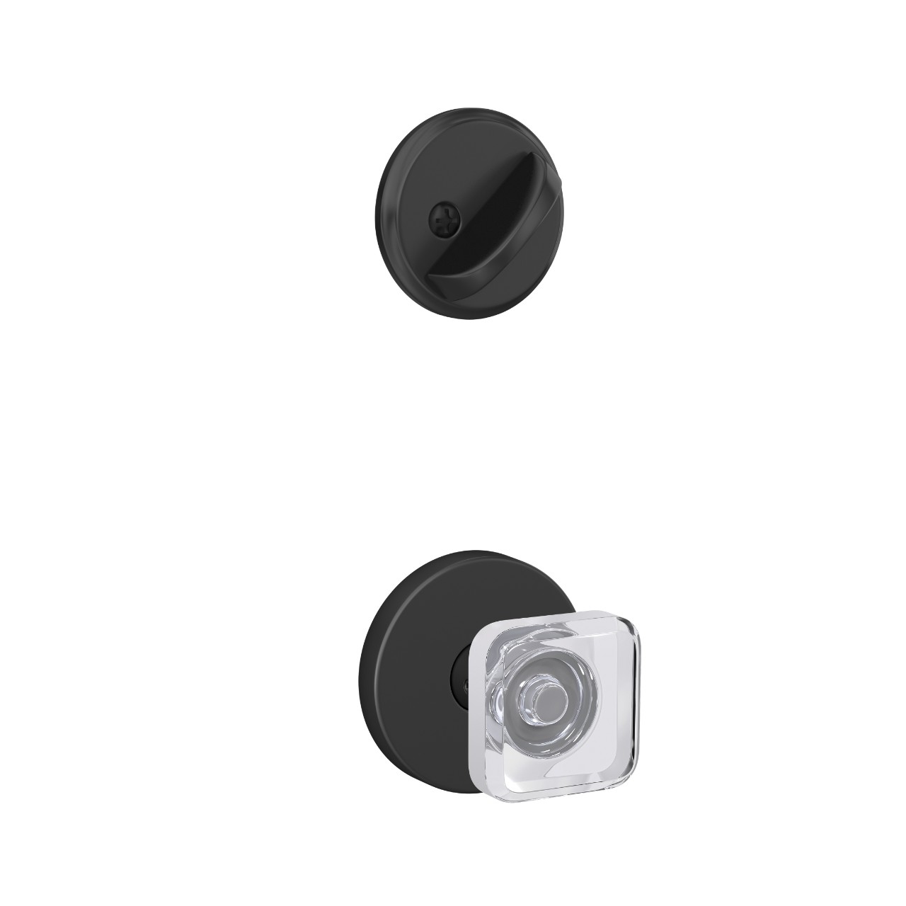 Single Cylinder Handleset Interior with Kyle Glass Knob