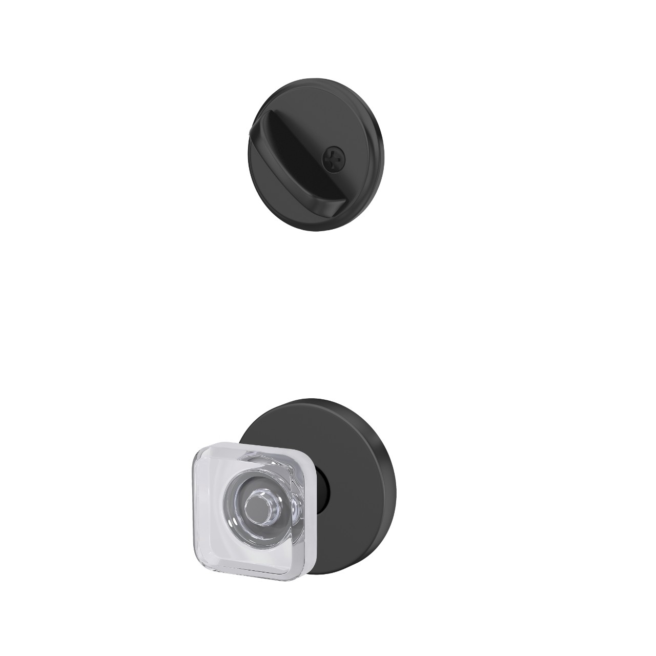 Single Cylinder Handleset Interior with Kyle Glass Knob