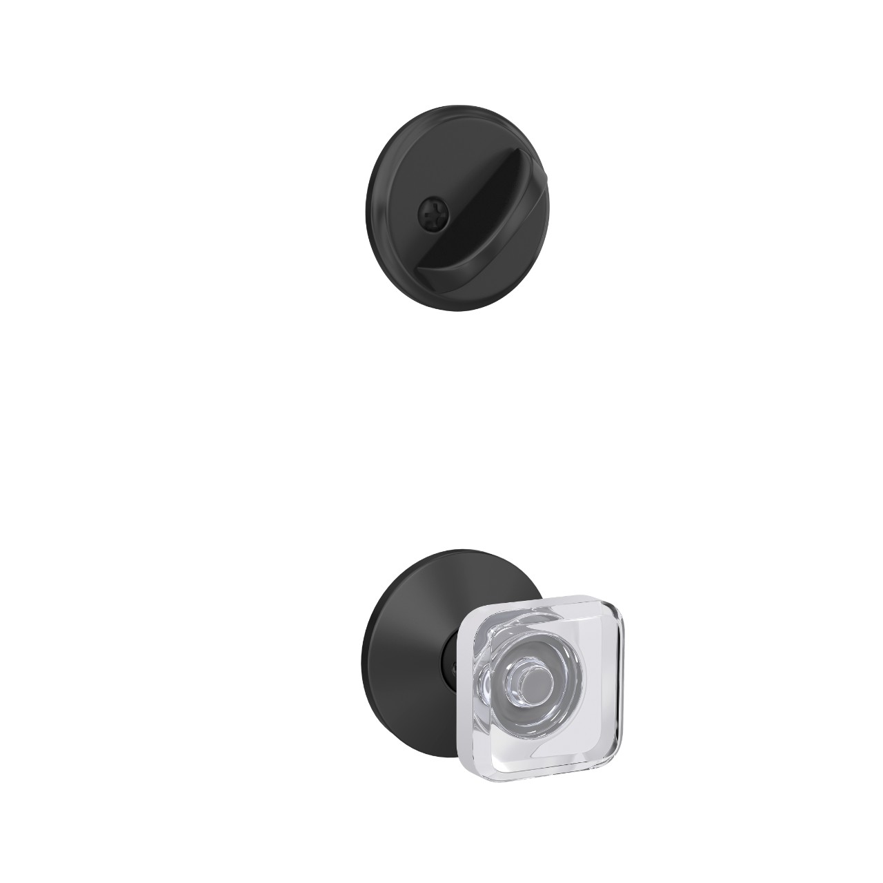 Single Cylinder Handleset Interior with Kyle Glass Knob