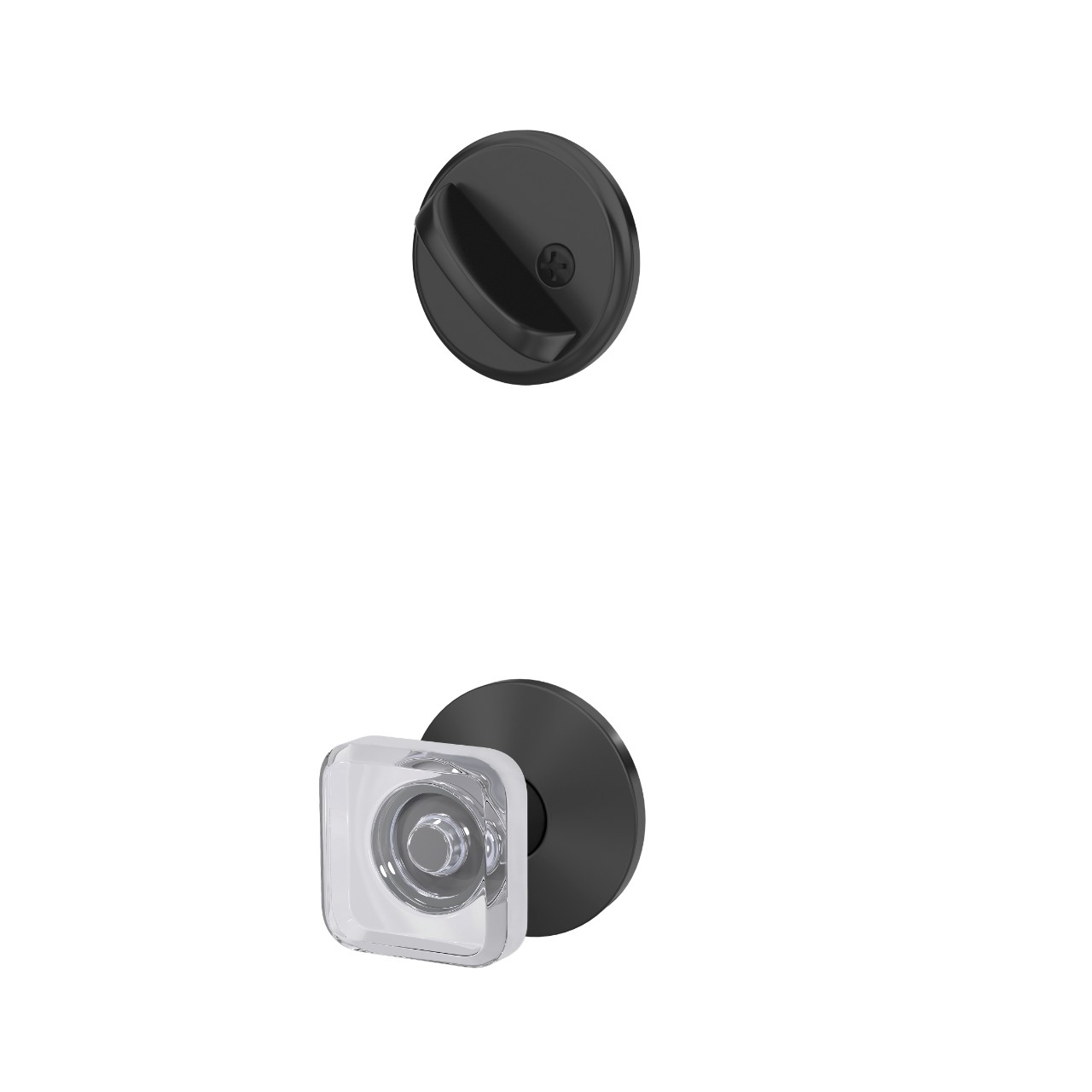 Single Cylinder Handleset Interior with Kyle Glass Knob