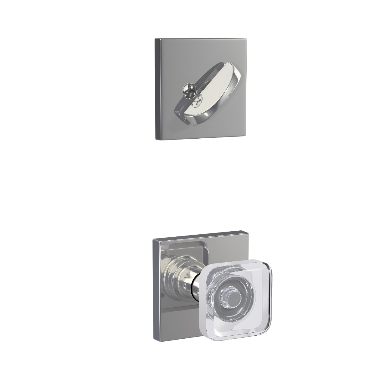 Single Cylinder Handleset Interior with Kyle Glass Knob