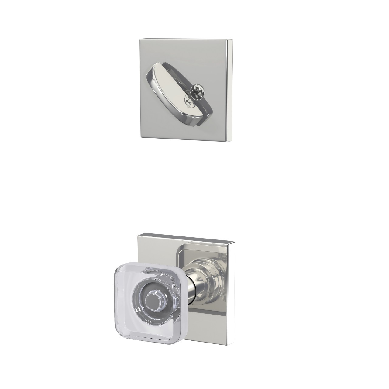 Single Cylinder Handleset Interior with Kyle Glass Knob