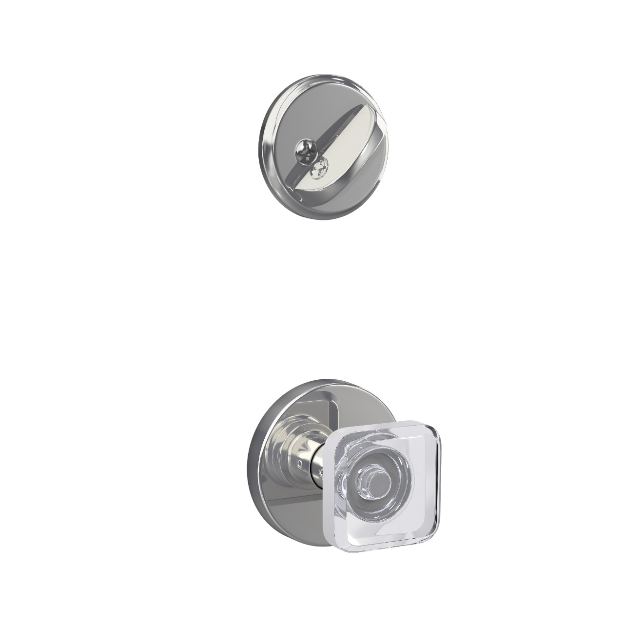 Single Cylinder Handleset Interior with Kyle Glass Knob