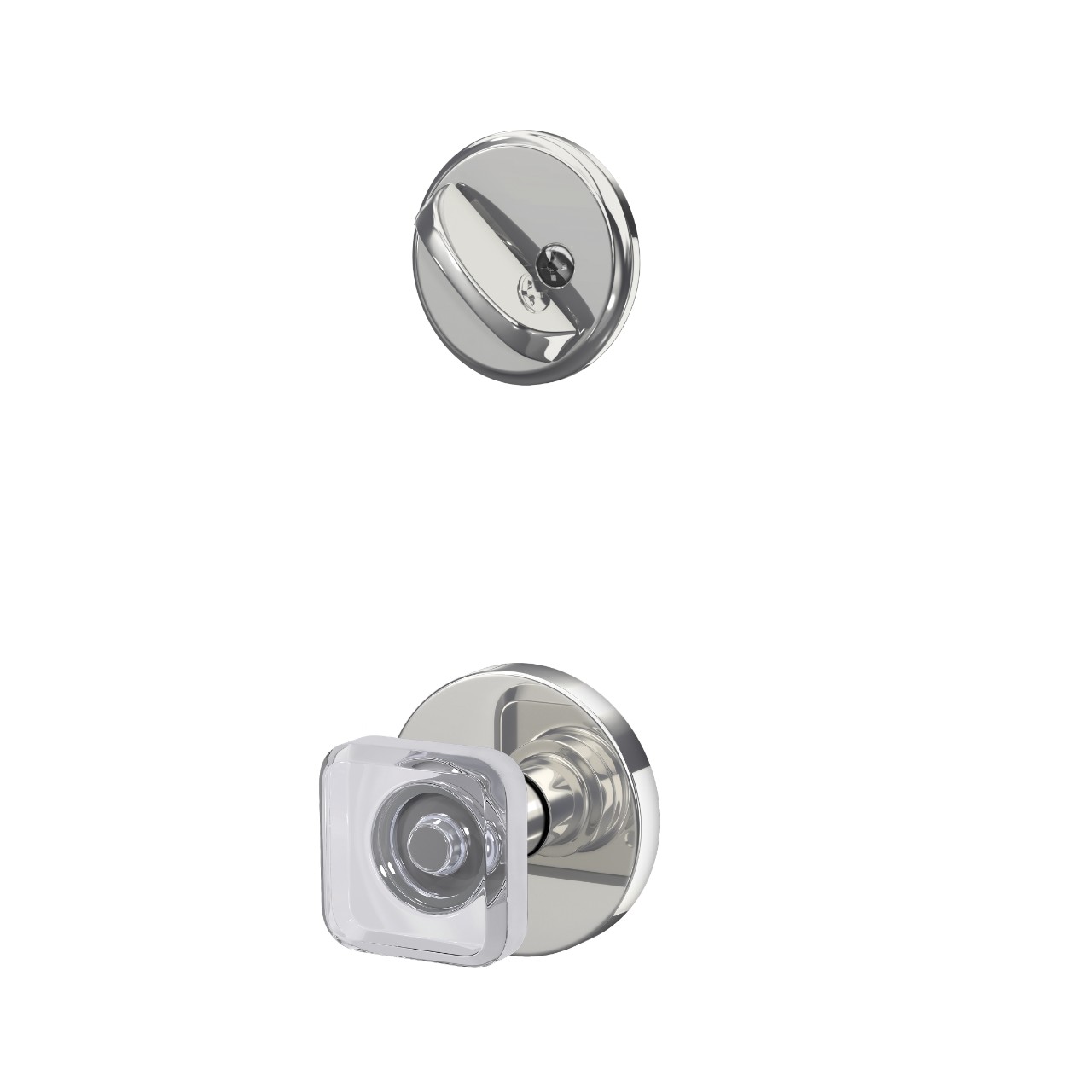 Single Cylinder Handleset Interior with Kyle Glass Knob