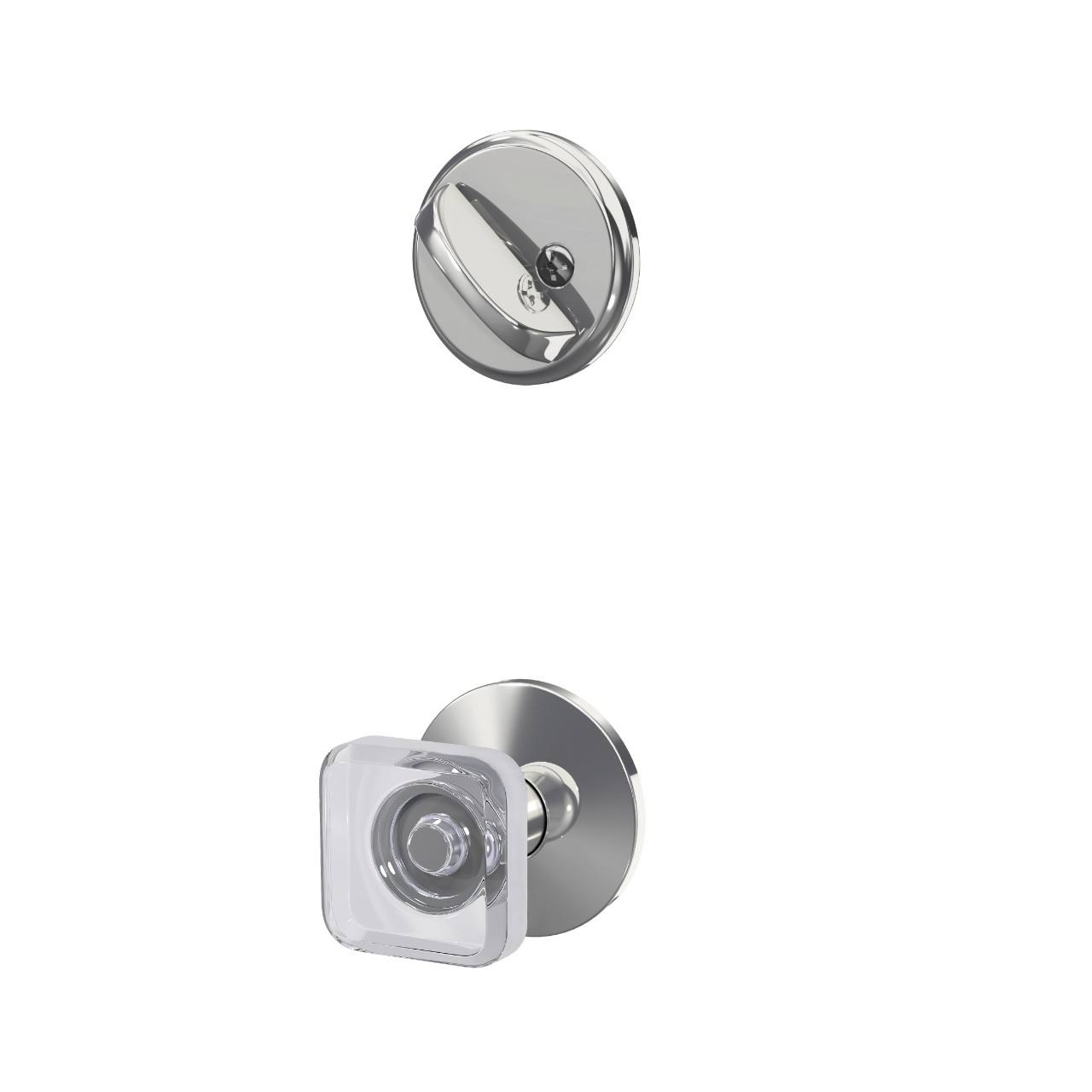 Single Cylinder Handleset Interior with Kyle Glass Knob