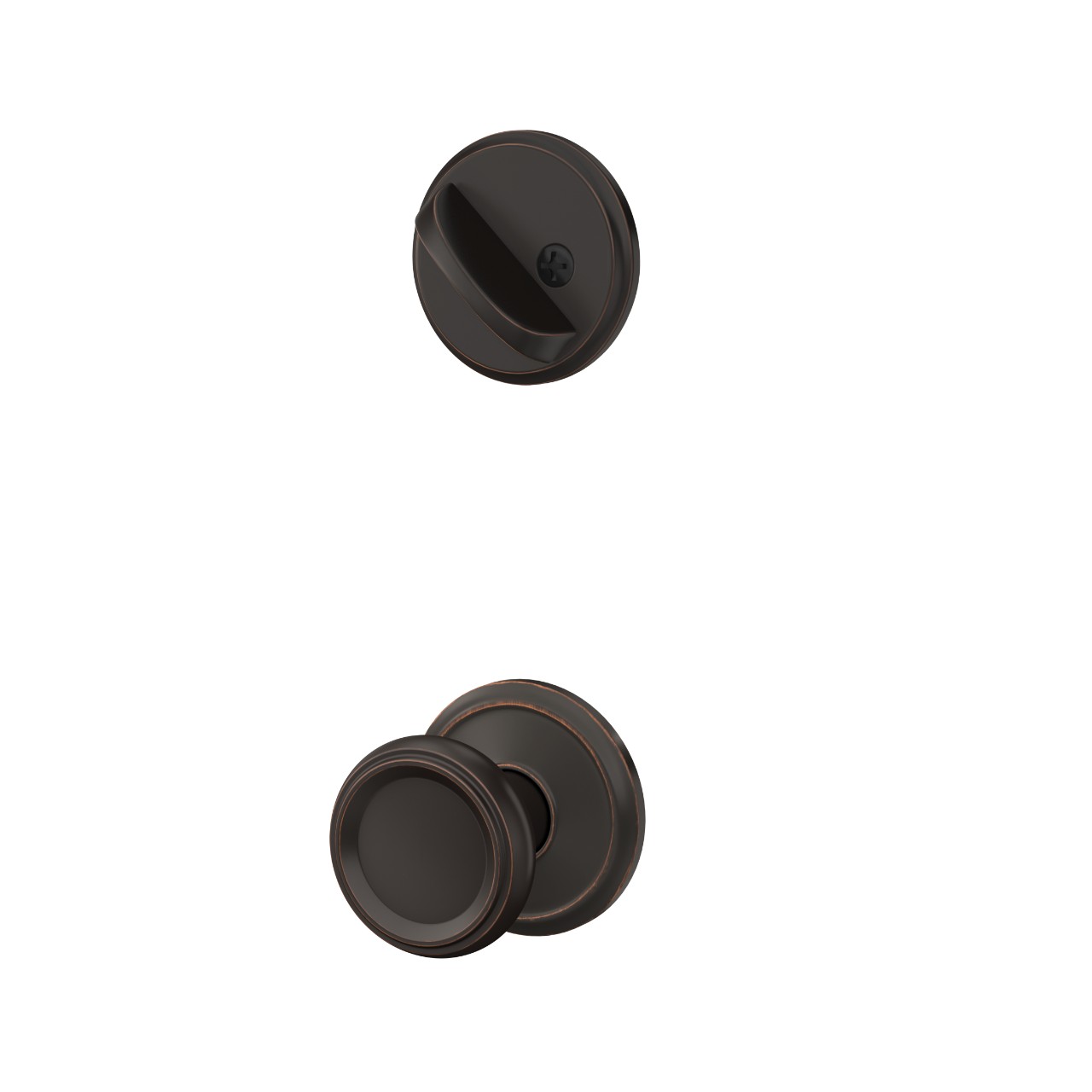 Single Cylinder Handleset Interior with Offerman Knob