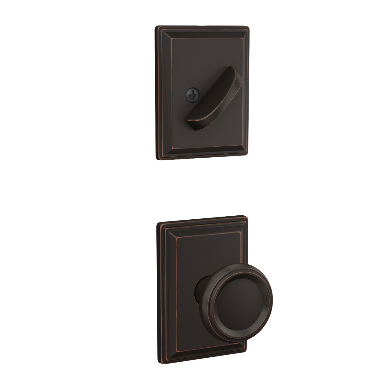 Single Cylinder Handleset Interior with Offerman Knob
