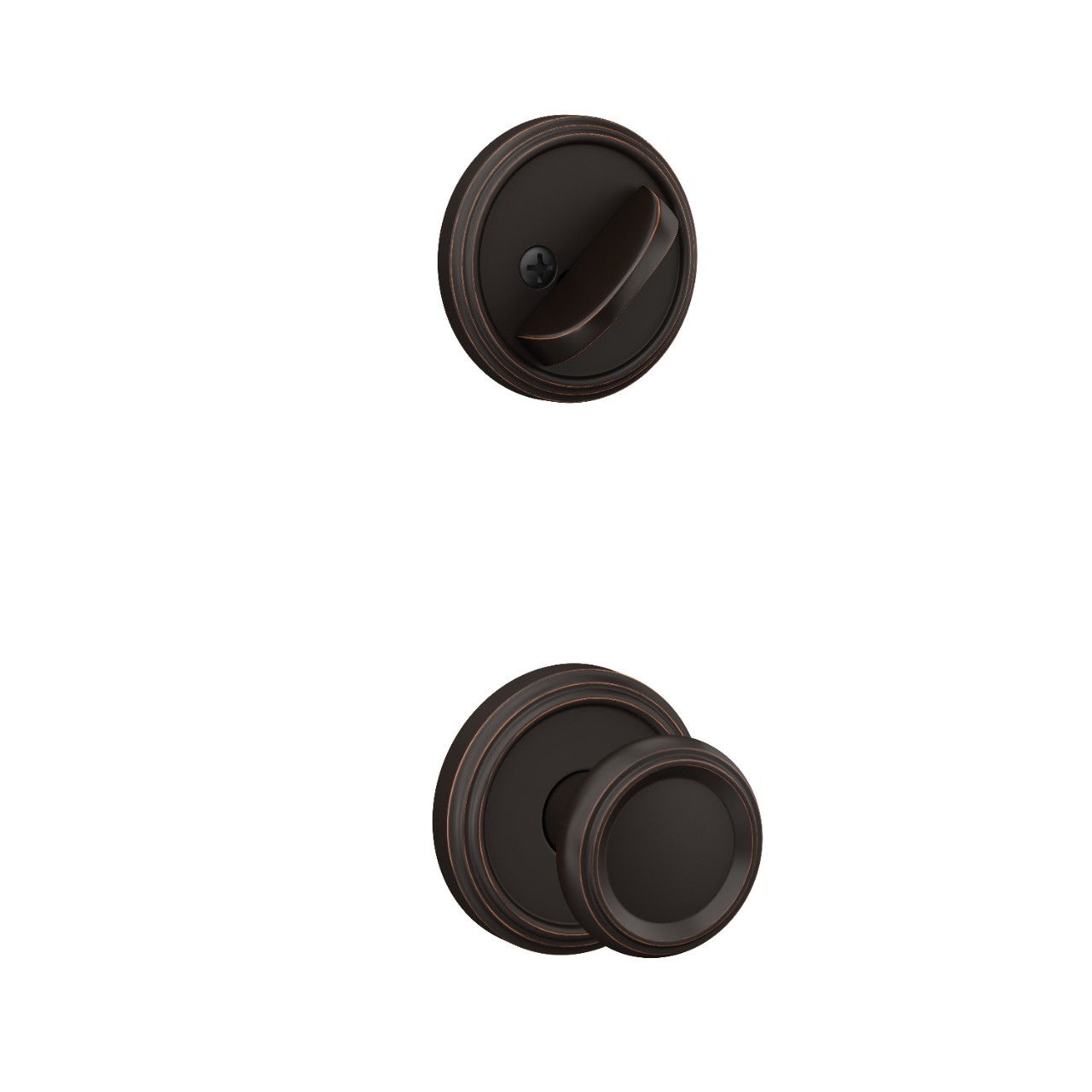 Single Cylinder Handleset Interior with Offerman Knob