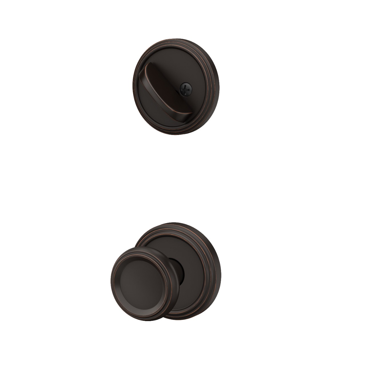 Single Cylinder Handleset Interior with Offerman Knob