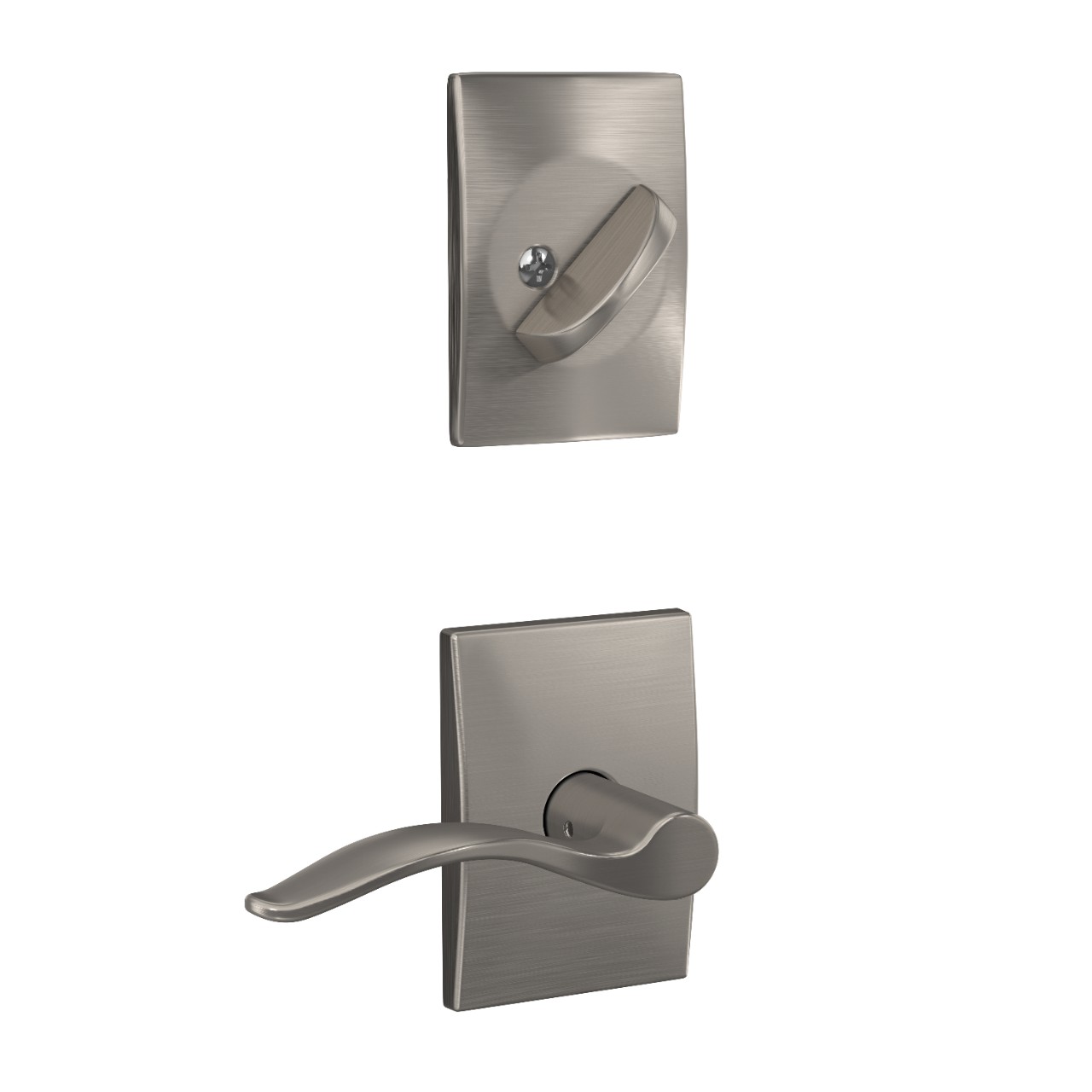 Single Cylinder Handleset Interior with Pennant Lever