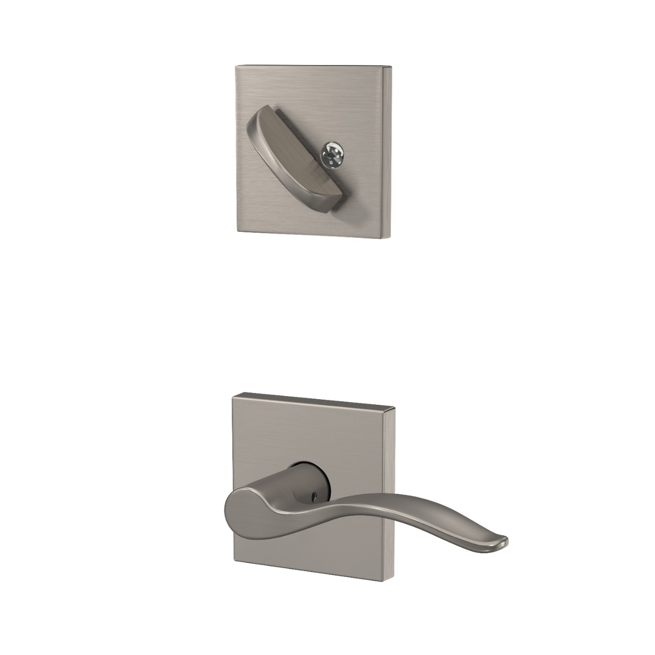 Single Cylinder Handleset Interior with Pennant Lever