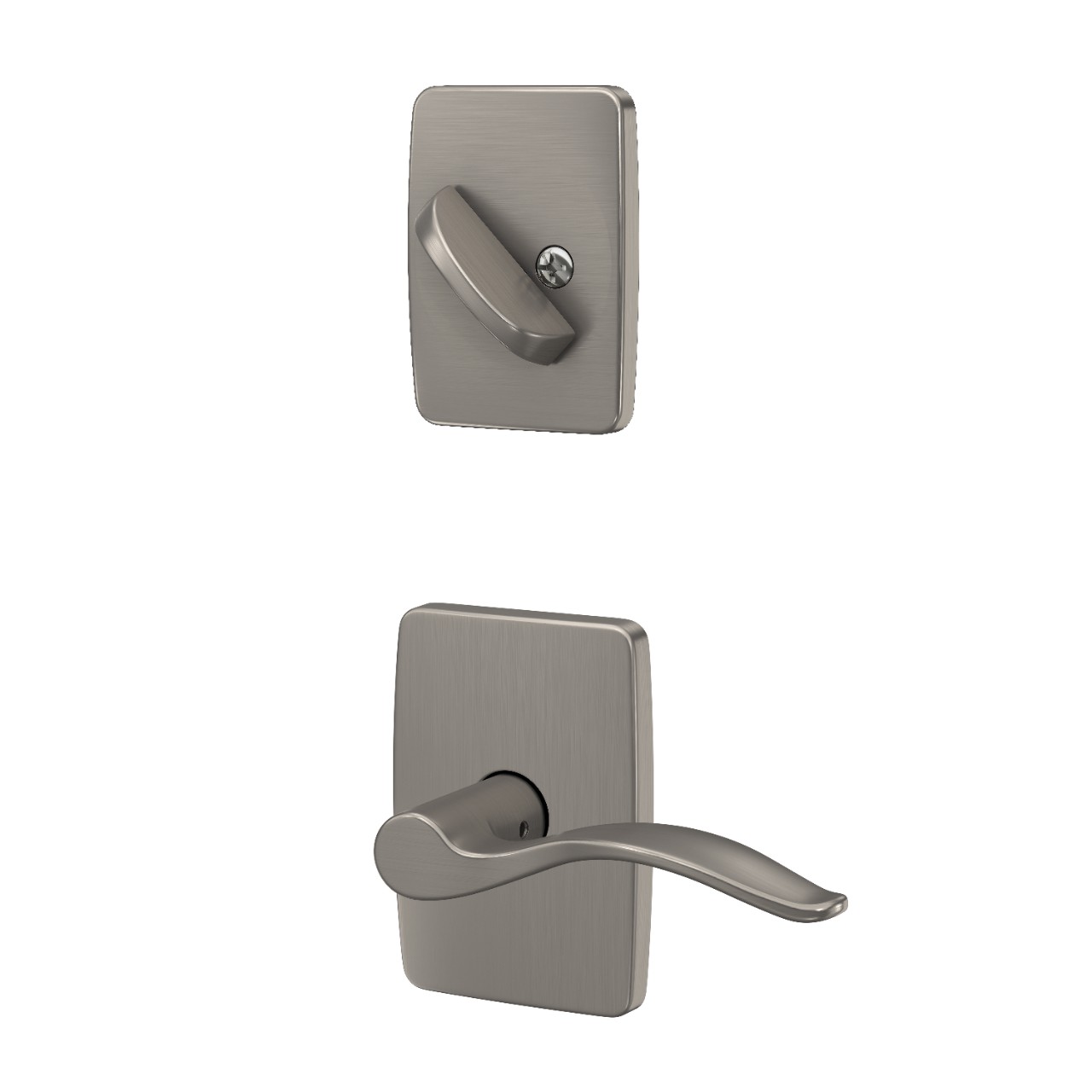 Single Cylinder Handleset Interior with Pennant Lever