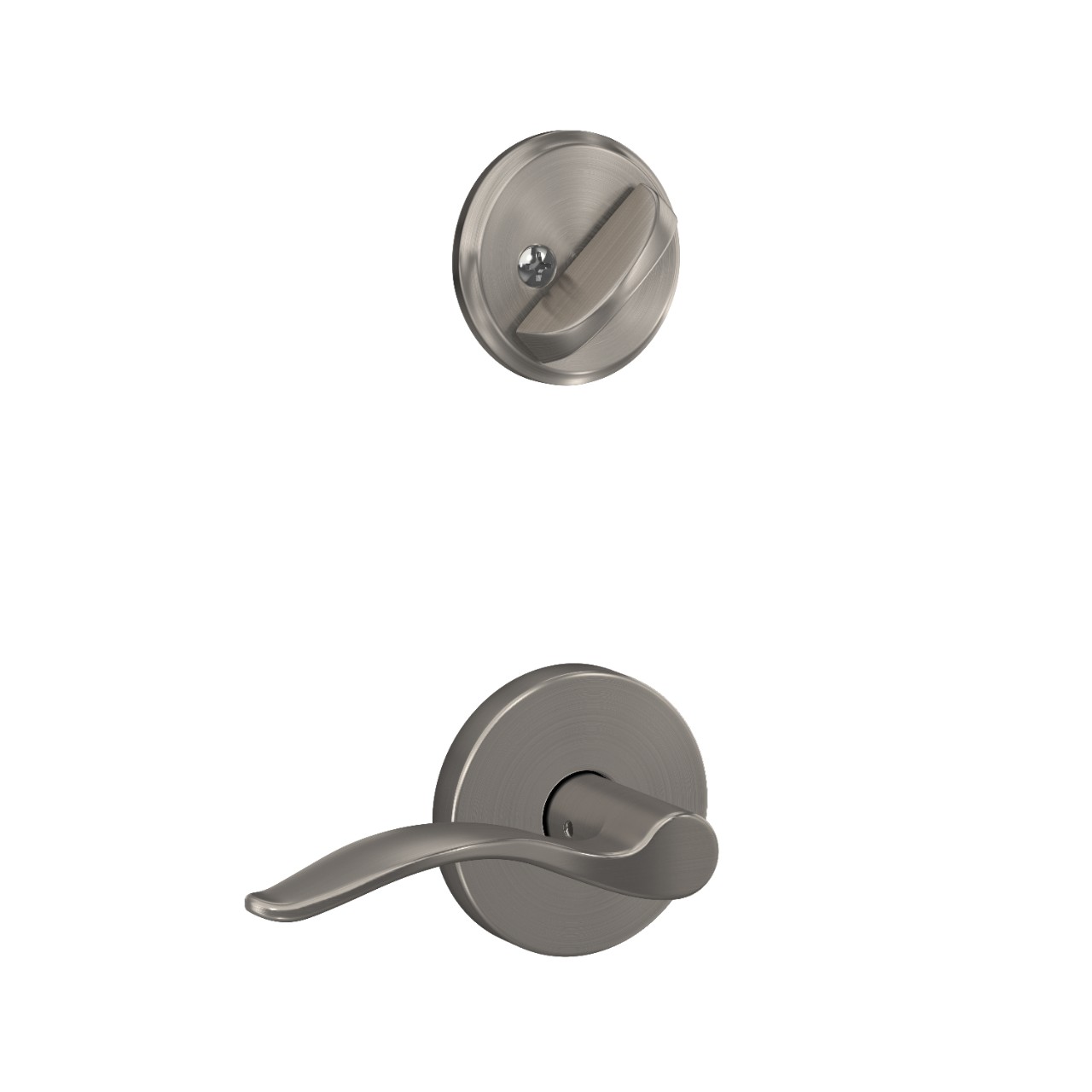 Single Cylinder Handleset Interior with Pennant Lever